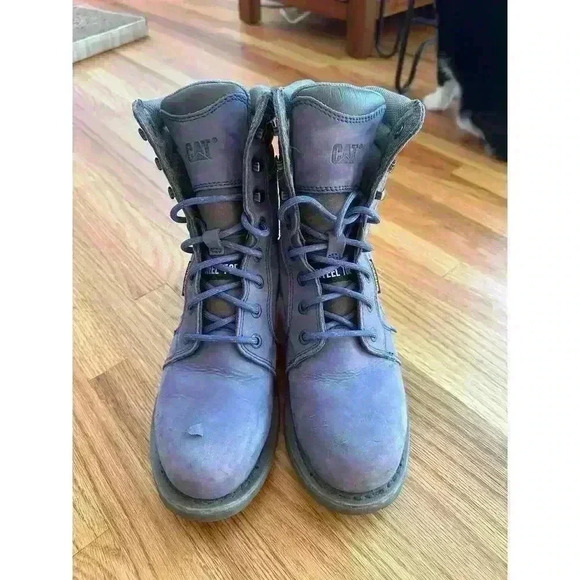 Caterpillar Womens Echo Steel Toe Waterproof Frost Grey Work Boots l SIZE 7.5 - Picture 3 of 9